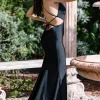 Atria Cut-Out Long Special Occasion Black Dress 6823H
