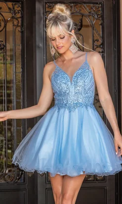 Babydoll Short Prom Dress with Rolled Hemline