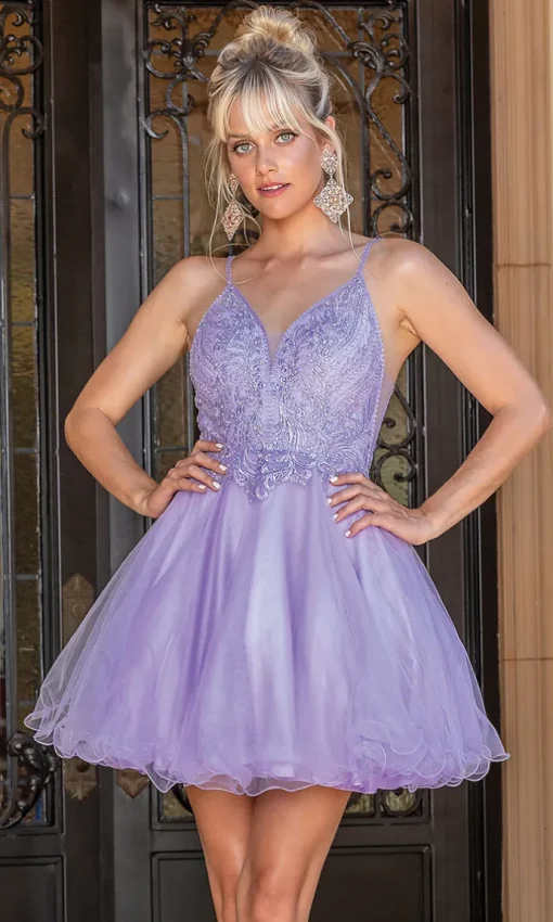 Babydoll Short Prom Dress with Rolled Hemline