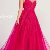 Ball Gown With Sheer Corset By Ellie Wilde EW34036