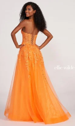 Ball Gown With Sheer Corset By Ellie Wilde EW34036