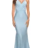 Beaded-Jersey Long Backless Prom Dress by La Femme