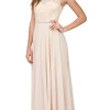 Chiffon Formal Evening Gown with Lace Bodice