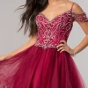 Cold-Shoulder Short Baby Doll Homecoming Dress