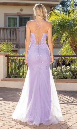 Corset-Back Embellished Long Prom Dress 4308