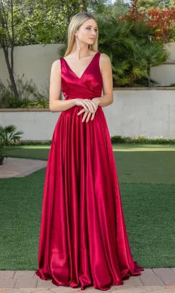 Corset-Back Long A-Line Prom Dress with Pockets