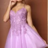 Corset-Back Short A-Line Baby Doll Hoco Dress