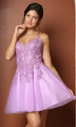 Corset-Back Short A-Line Baby Doll Hoco Dress