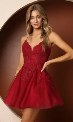 Corset-Back Short A-Line Baby Doll Hoco Dress