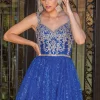 Corset-Bodice Glitter Embellished Short Hoco Dress
