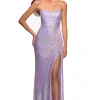 Draped La Femme Strapless Long Sequin Prom Dress