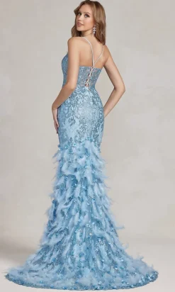 Feather And Sequin Prom Dress C111