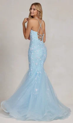 Floral-Embellished Long Mermaid Prom Dress C1117
