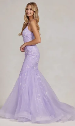 Floral-Embellished Long Mermaid Prom Dress C1117