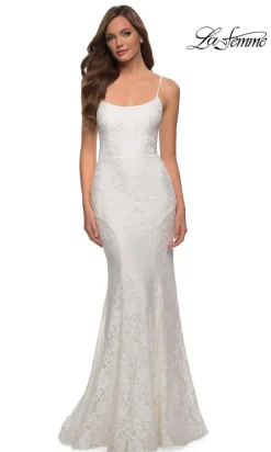 Floral-Lace Long La Femme Mermaid Prom Dress
