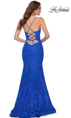 Floral-Lace Long La Femme Mermaid Prom Dress