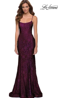 Floral-Lace Long La Femme Mermaid Prom Dress