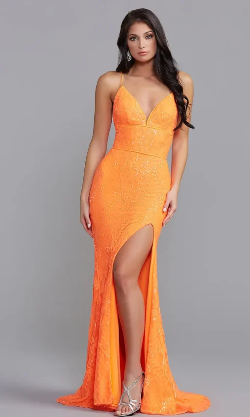 Iridescent-Sequin Long Sexy Formal Dress for Prom