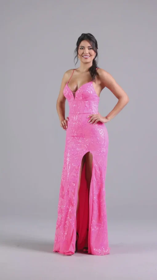 Iridescent-Sequin Long Sexy Formal Dress for Prom