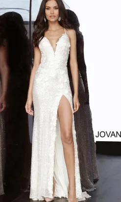 Jovani Long Sequin Backless Prom Dress with Slit