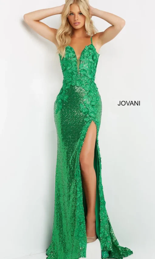 Jovani Long Sequin Backless Prom Dress with Slit