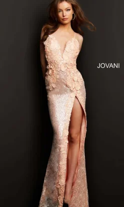 Jovani Long Sequin Backless Prom Dress with Slit