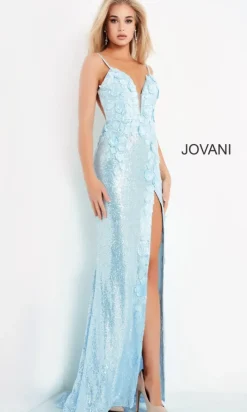 Jovani Long Sequin Backless Prom Dress with Slit