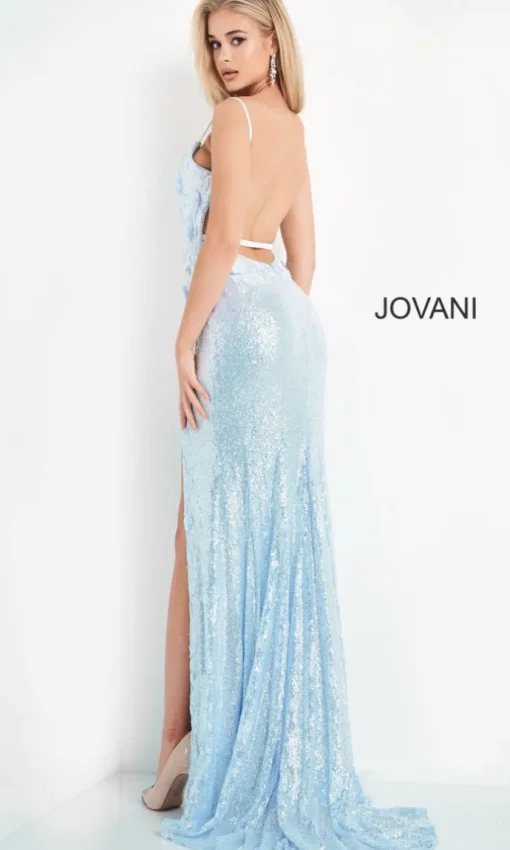 Jovani Long Sequin Backless Prom Dress with Slit