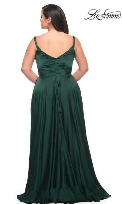 La Femme Long Plus-Size Prom Dress with Ruffle