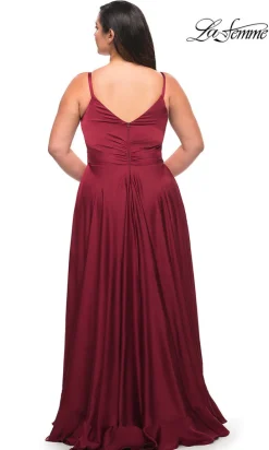 La Femme Long Plus-Size Prom Dress with Ruffle