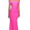 La Femme Off-the-Shoulder Bright Long Prom Dress