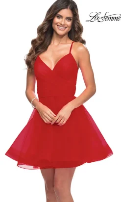 La Femme Short Fit-and-Flare Homecoming Dress