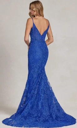 Lace Formal Gown with Sheer Bodice C1100
