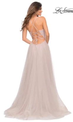 Lace-Up Back Long Prom Ball Gown by La Femme