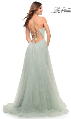 Lace-Up Back Long Prom Ball Gown by La Femme