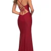 Lace-Up Open-Back Long La Femme Jersey Prom Dress