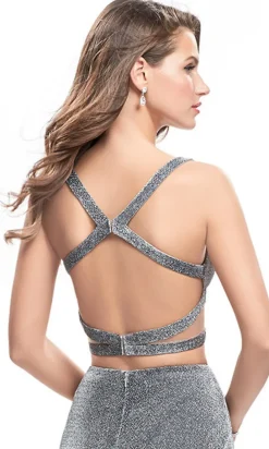 Long La Femme Open-Back Two-Piece Prom Dress