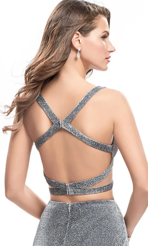 Long La Femme Open-Back Two-Piece Prom Dress