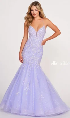 Long Tulle Mermaid Dress By Ellie Wilde EW34011