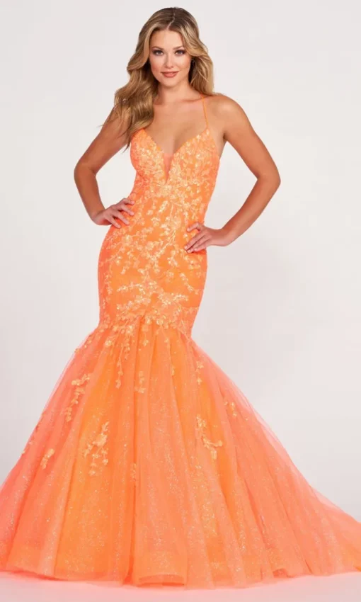 Long Tulle Mermaid Dress By Ellie Wilde EW34011