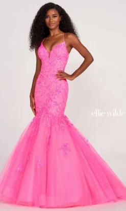 Long Tulle Mermaid Dress By Ellie Wilde EW34011