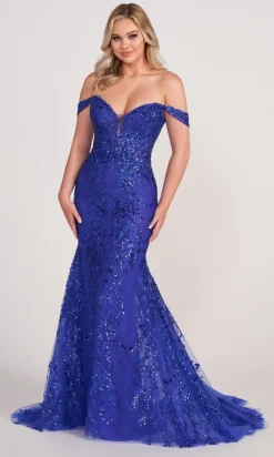 Off The Shoulder Lace Embroidered Prom Dress EW34007