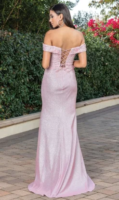 Off-the-Shoulder Long Glitter Prom Dress 4318