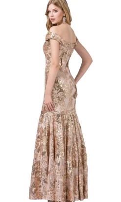 Off-the-Shoulder Sequin Mermaid Formal Gown
