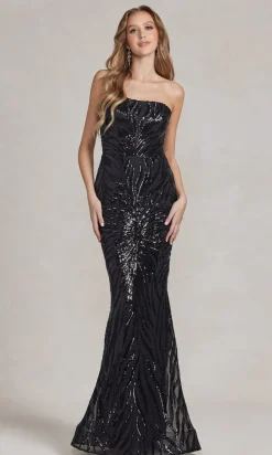 One-Shoulder Sequin-Pattern Long Prom Dress