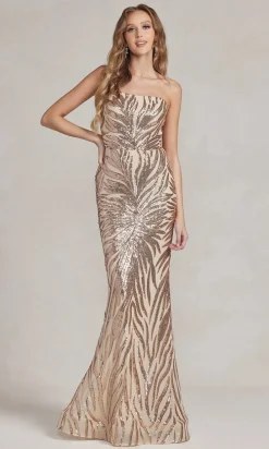 One-Shoulder Sequin-Pattern Long Prom Dress