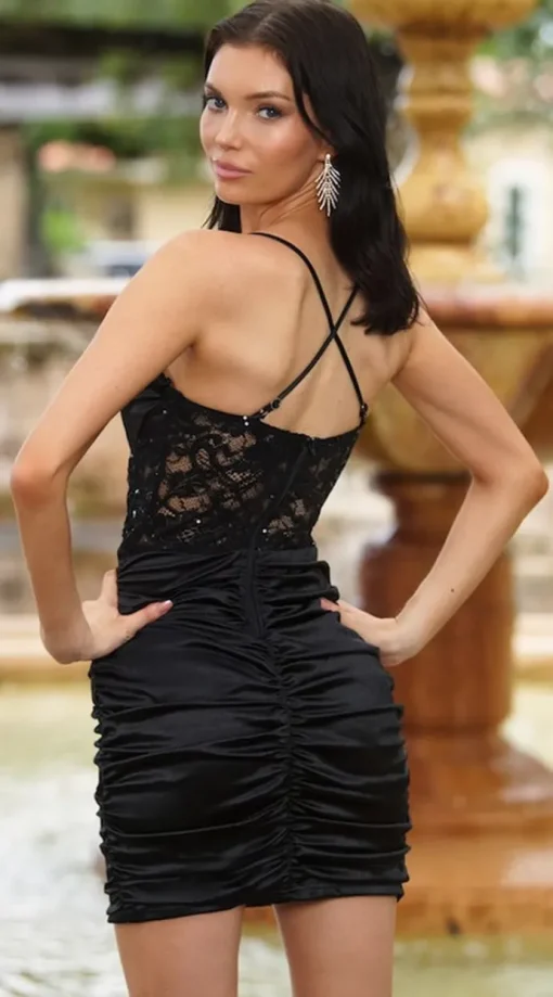 Pia by Velvi Lace-Corset Mini Dress