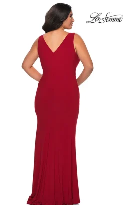 Plus-Size Long La Femme Prom Dress with Slit