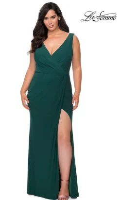 Plus-Size Long La Femme Prom Dress with Slit