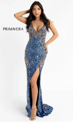 Primavera Ornate Long Sequin Formal Dress 3211